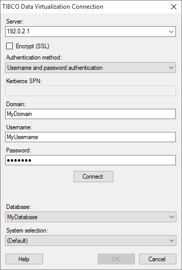 Details on TIBCO Data Virtualization Connection