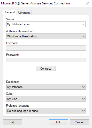 Source Connection Sql Services Details on Microsoft SQL Server Analysis Services Connection