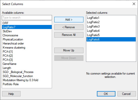 Details on Select Columns