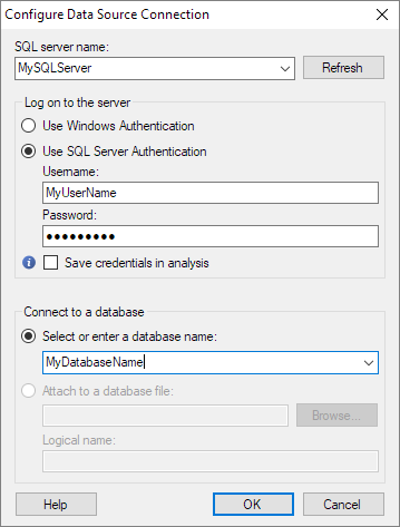 Configure Data Source Connection – SQLClient
