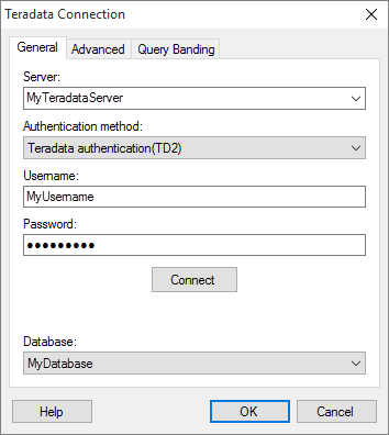 Teradata Letter Header Details on Teradata Connection