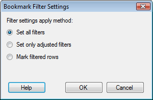 Details on Bookmark Filter Settings