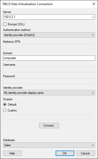 Details on TIBCO Data Virtualization Connection