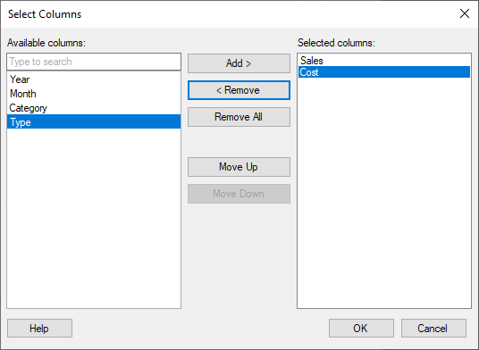 Details on Select Columns