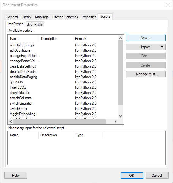 Details on Document Properties – Scripts