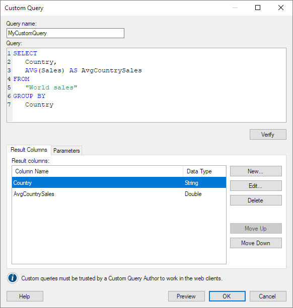 Custom queries