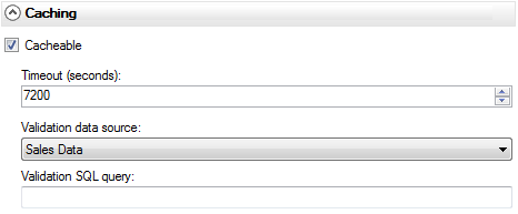 Screen capture of the informaiton link caching dialog
