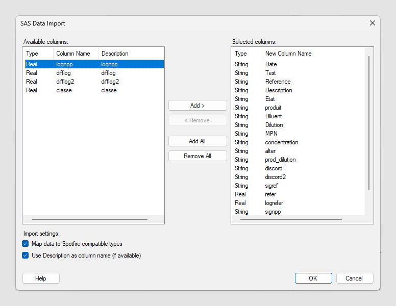 SAS Data Import