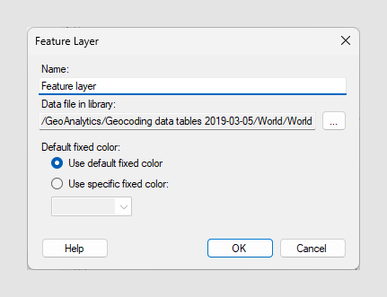 Specifying default settings for map layers, feature layers or TMS ...