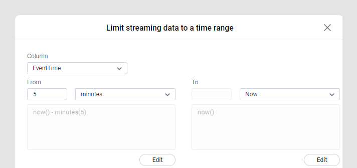 Time Range Html Adding a streaming time range to a visualization