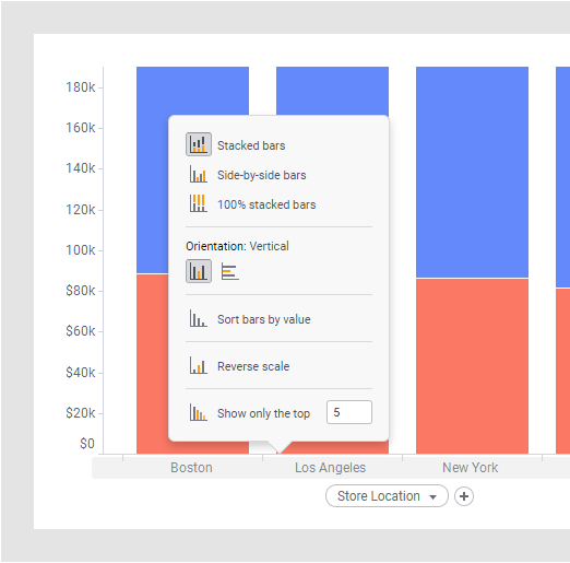 Category axis pop-up
