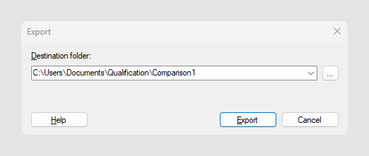 Export dialog
