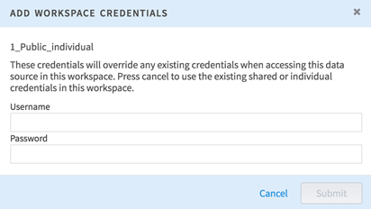 Add workspace credentials