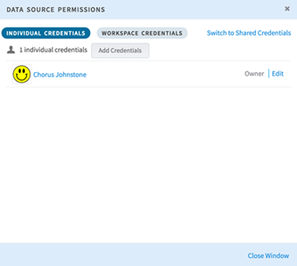 Data source permissions 
      