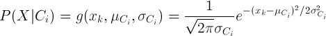 conditional distribution over the class variable C 
    