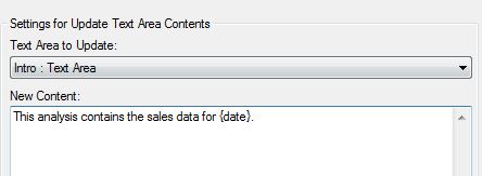 Update Text Area Contents dialog