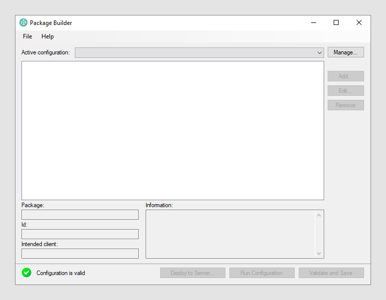 First start of Spotfire Package Builder shows blank dialog