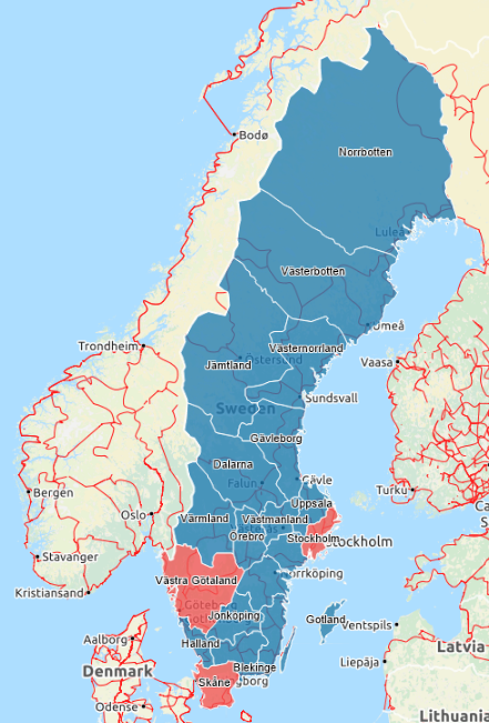 Mapa da camada de recursos