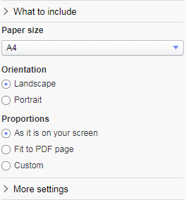 General export settings