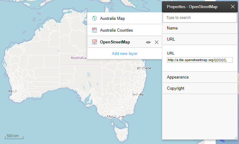 TMS map layer