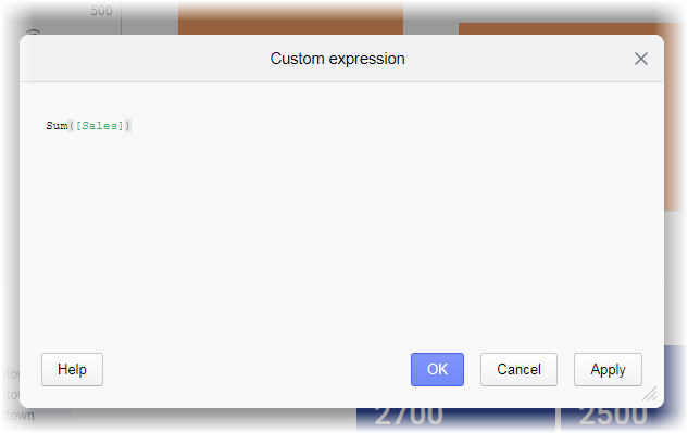 Custom expression dialog