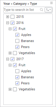 Hierarchy filter