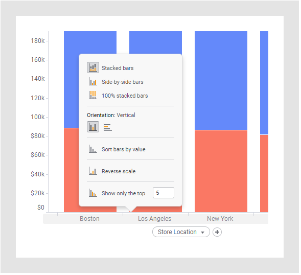 Category axis pop-up