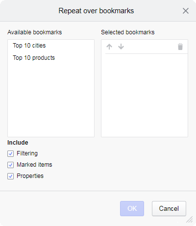Dialogfeld „Lesezeichen mehrmals wiederholen“