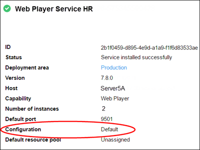 The service information pane in Nodes & Services