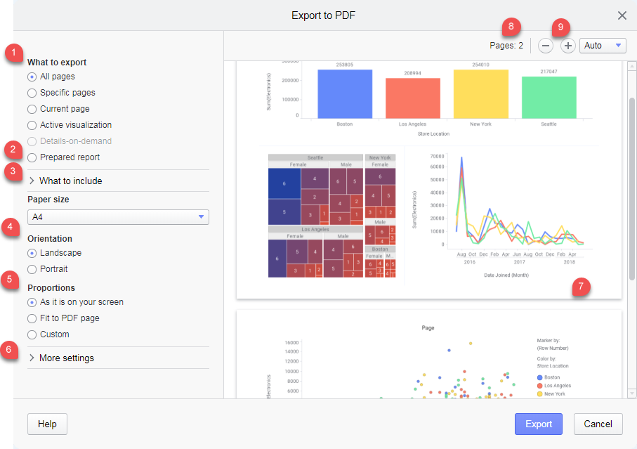 Exporting to PDF