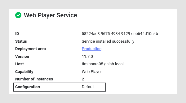 The service information pane in Nodes & Services
