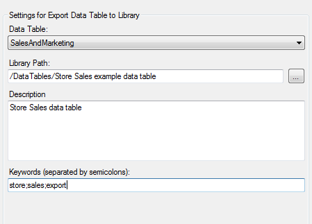 Export Data Table to Library