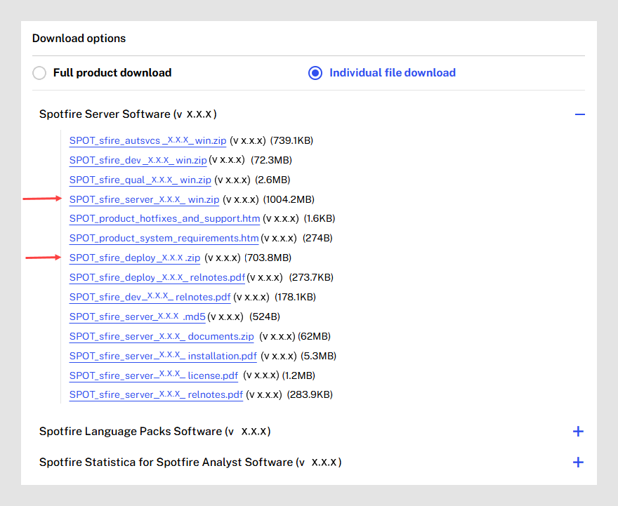 Downloading installation software