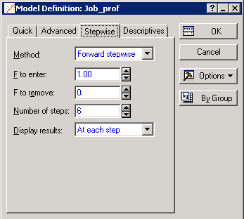 Stepwise Definition Example 2: Stepwise Regression Analysis