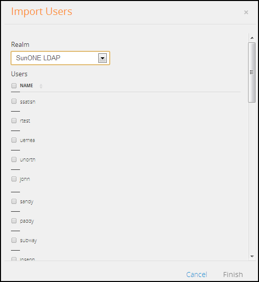 List of LDAP Realm Users