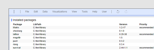 Creating a Spotfire analysis to display installed packages