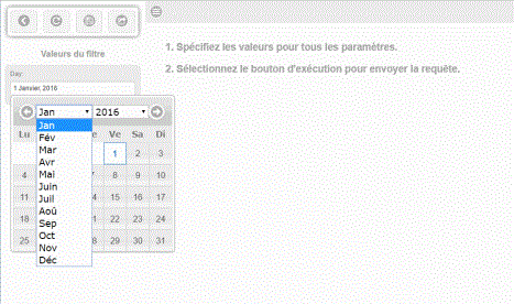 フランス語のオートプロンプトカレンダーコントロール