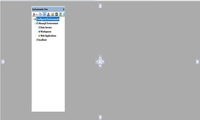 フローティング表示された [環境ツリー] パネルとアンカーハンドル