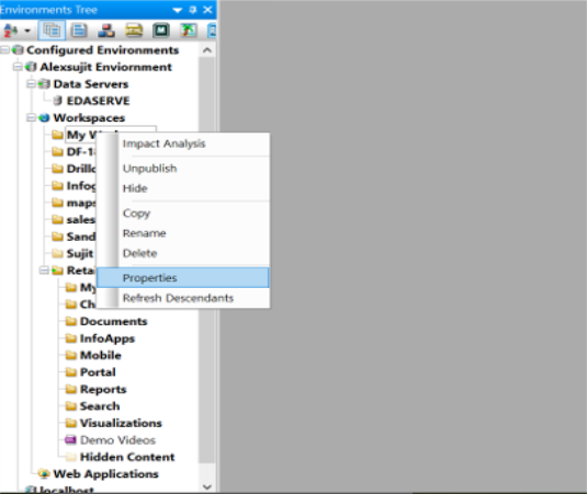 タブハンドル付き [環境ツリー] パネル
