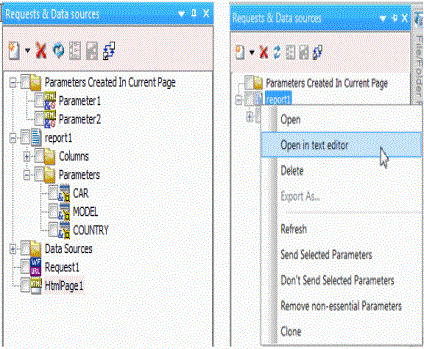 Requests section of Tasks and Animations panel