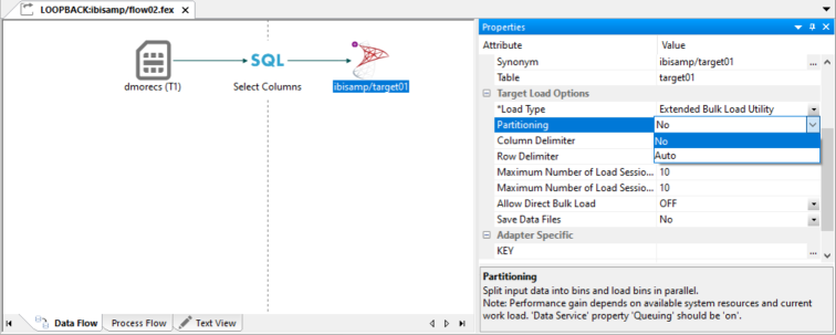 Setting the Partitioning option