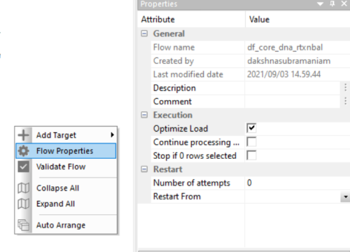 Flow Properties Optimized Load option