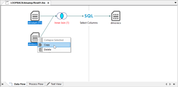 Multi-select objects in a data flow