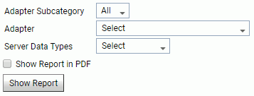Filter Data Types Report page