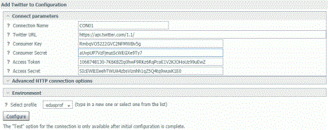 Twitter adapter configuration
