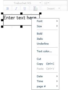 Text Menu of Options