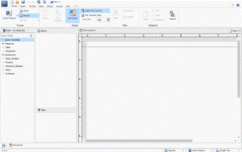 Blank InfoAssist Canvas in Document View
