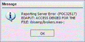 WebFOCUS Reporting Server Access Denied for the file error message.