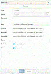 The General tab on the Properties Panel that displays the I. B. F. S. path field and I.B.F.S location of the item.