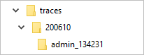 The traces file directory showing the typical hierarchy of the daily trace files folder named with the date in YYMMDD format and a subfolder for an individual session named with the session ID.